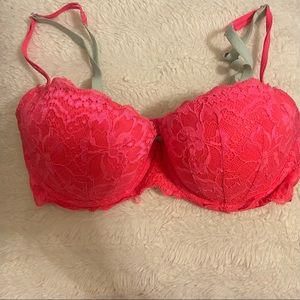 Hot pink push up bra
